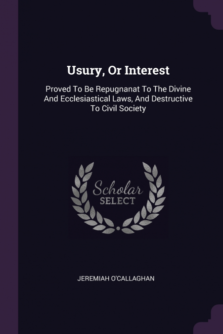 Usury, Or Interest