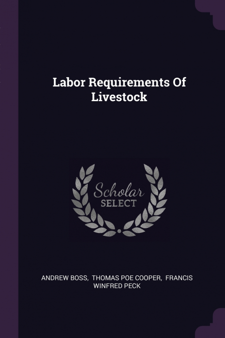 Labor Requirements Of Livestock