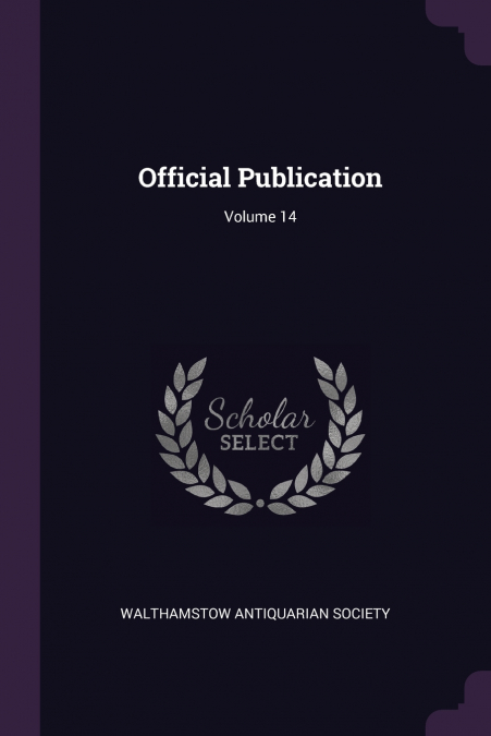 Official Publication; Volume 14