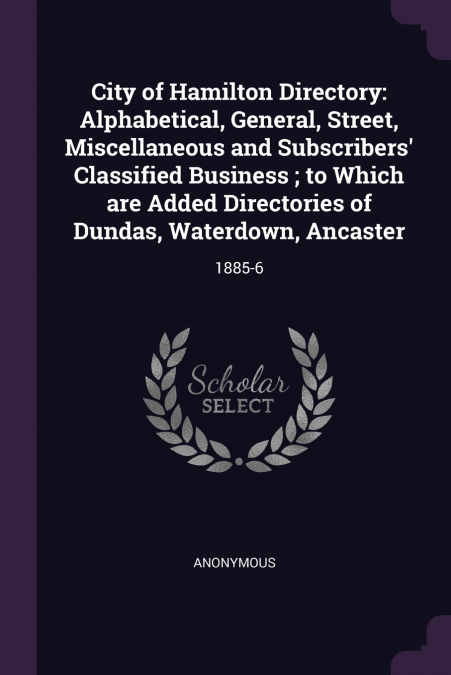 City of Hamilton Directory
