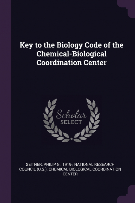 Key to the Biology Code of the Chemical-Biological Coordination Center