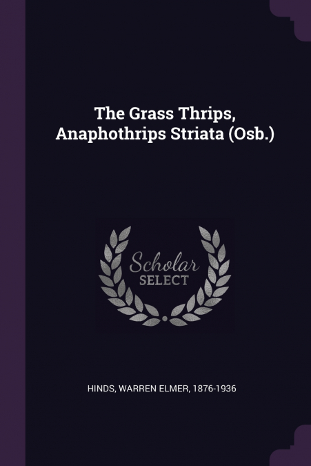 The Grass Thrips, Anaphothrips Striata (Osb.)