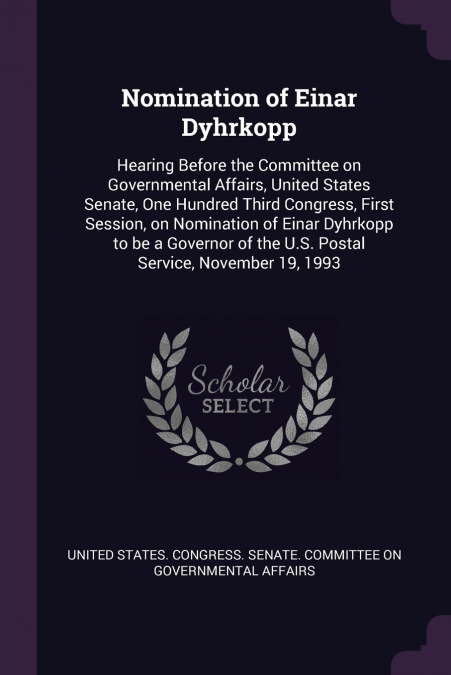 Nomination of Einar Dyhrkopp
