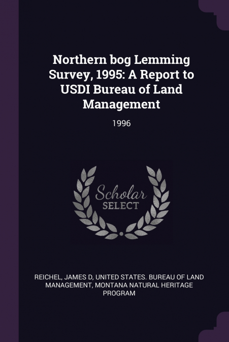 Northern bog Lemming Survey, 1995
