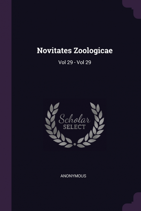 Novitates Zoologicae