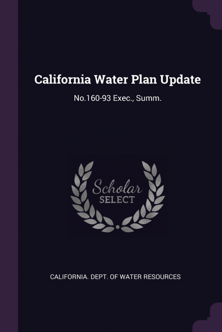 California Water Plan Update