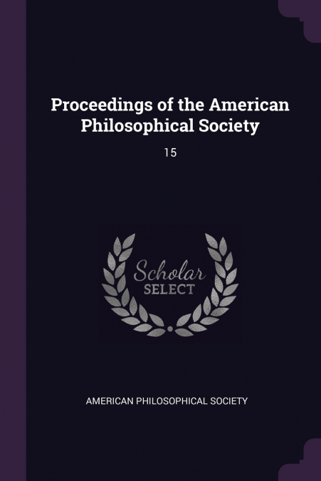 Proceedings of the American Philosophical Society