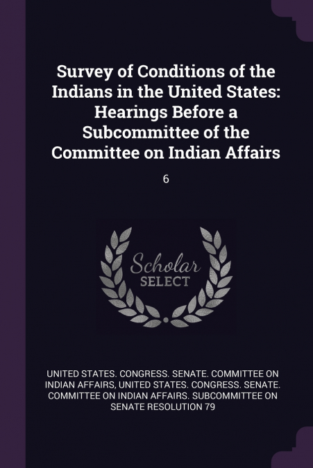 Survey of Conditions of the Indians in the United States