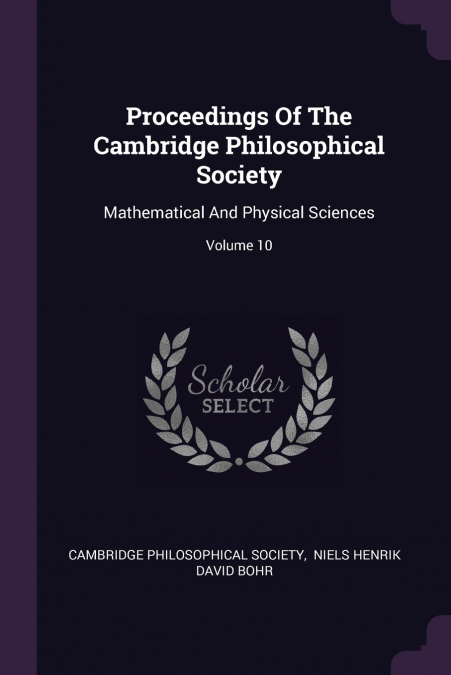 Proceedings Of The Cambridge Philosophical Society
