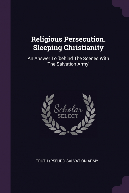 Religious Persecution. Sleeping Christianity