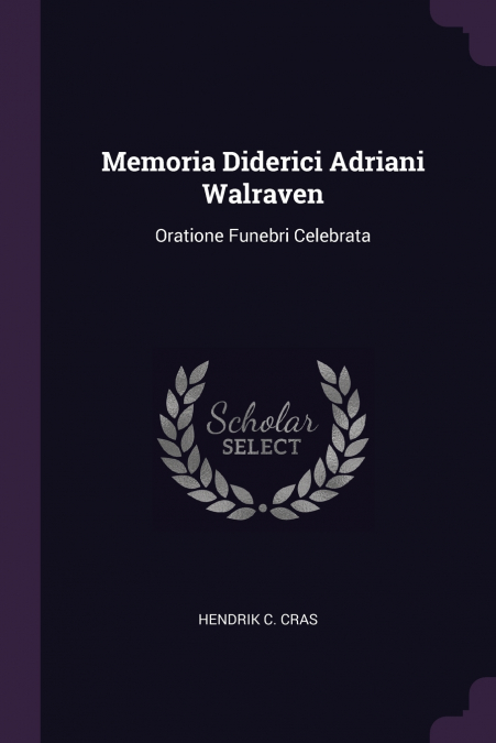 Memoria Diderici Adriani Walraven