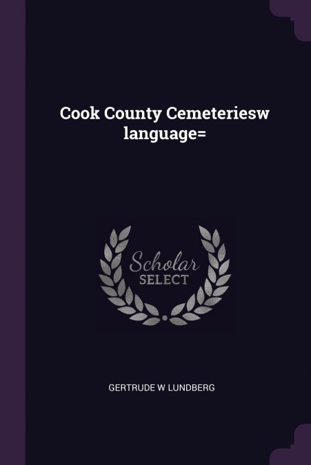 Cook County Cemeteriesw language=
