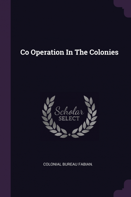 Co Operation In The Colonies