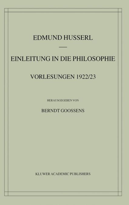 Einleitung in die Philosophie