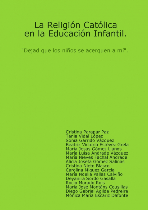 La Religión Católica en la Educación Infantil