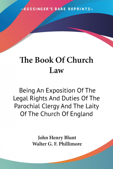 The Book Of Church Law