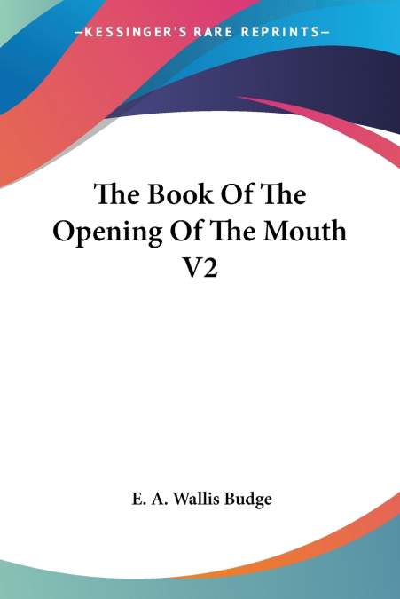 The Book Of The Opening Of The Mouth V2