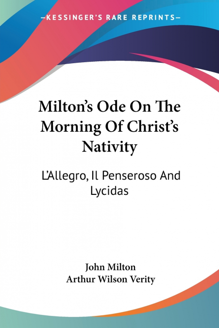 Milton’s Ode On The Morning Of Christ’s Nativity
