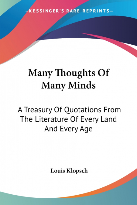 Many Thoughts Of Many Minds