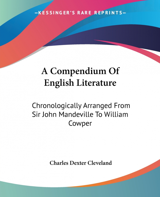 A Compendium Of English Literature