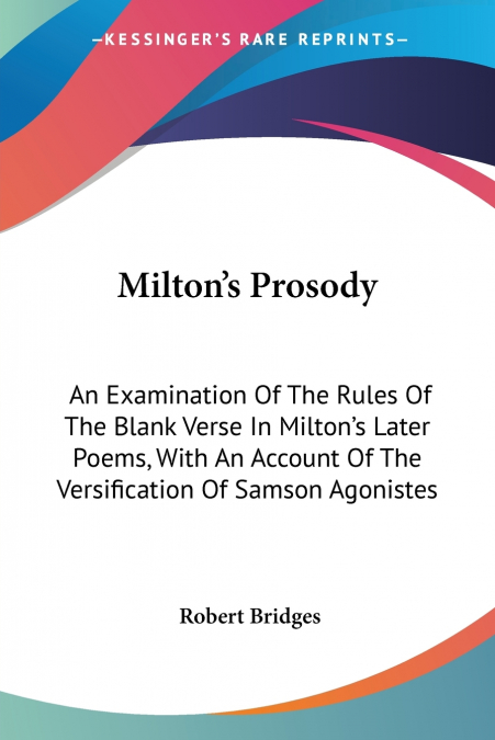 Milton’s Prosody