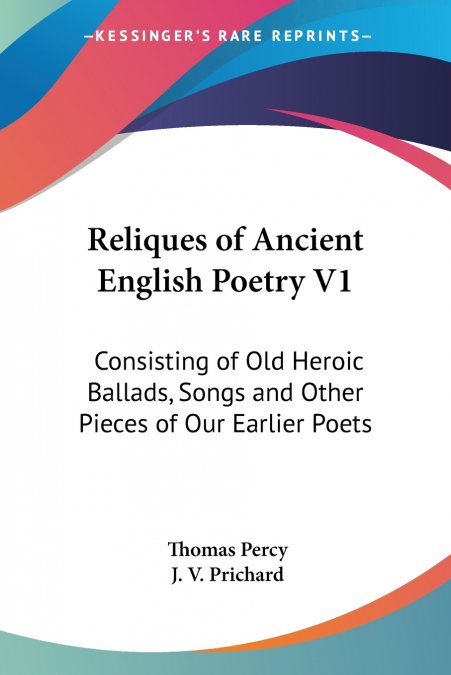 Reliques of Ancient English Poetry V1