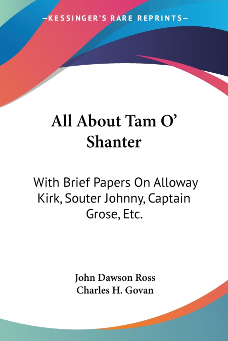 All About Tam O’ Shanter