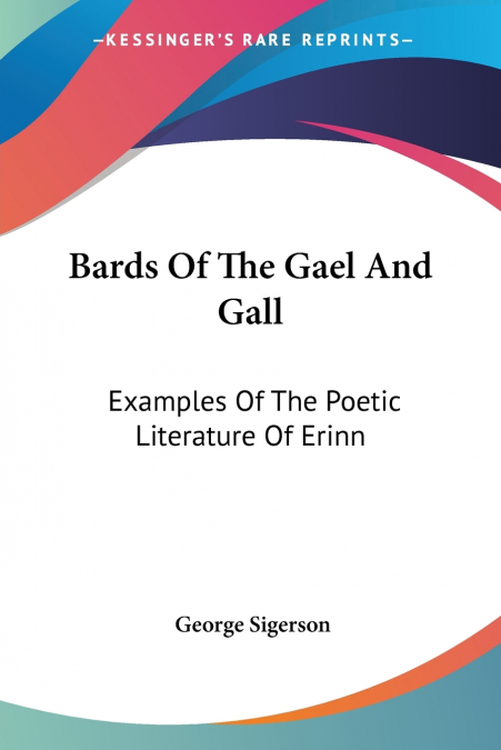 Bards Of The Gael And Gall