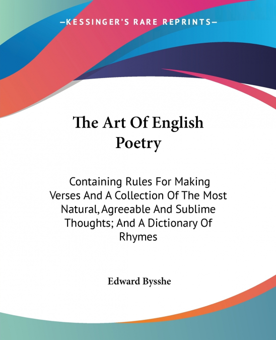 The Art Of English Poetry