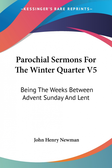 Parochial Sermons For The Winter Quarter V5