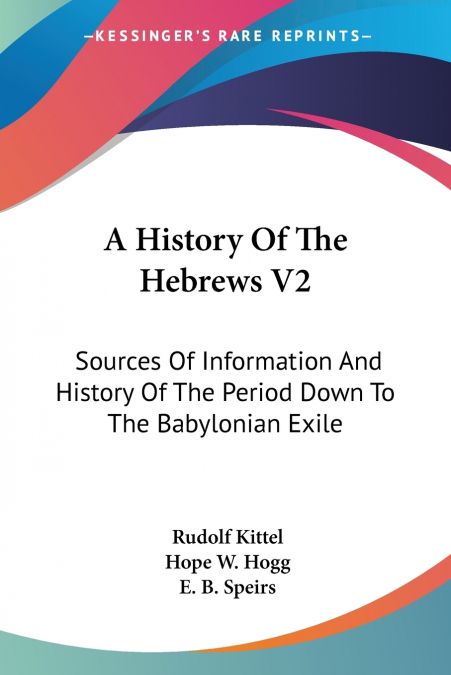 A History Of The Hebrews V2