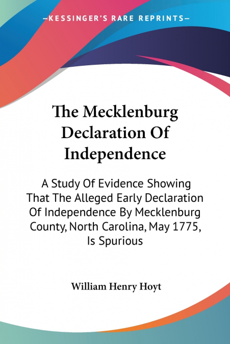 The Mecklenburg Declaration Of Independence