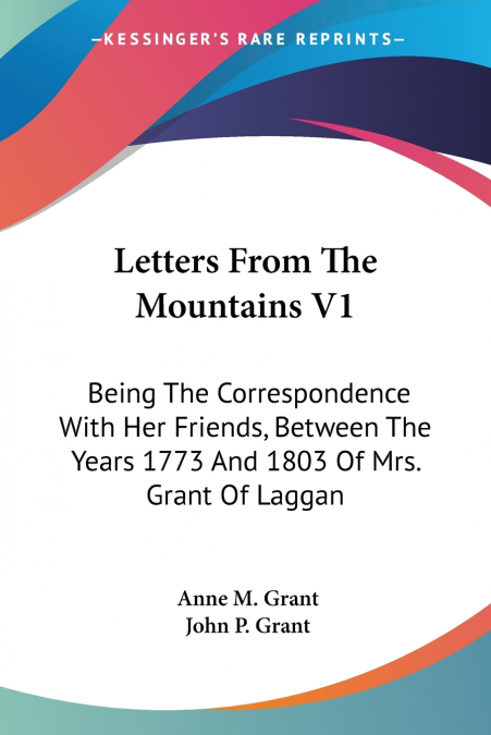 Letters From The Mountains V1