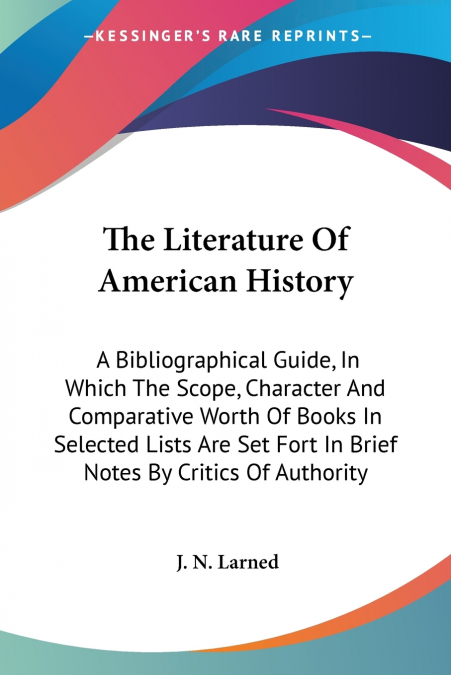 The Literature Of American History
