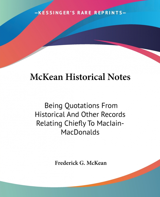McKean Historical Notes