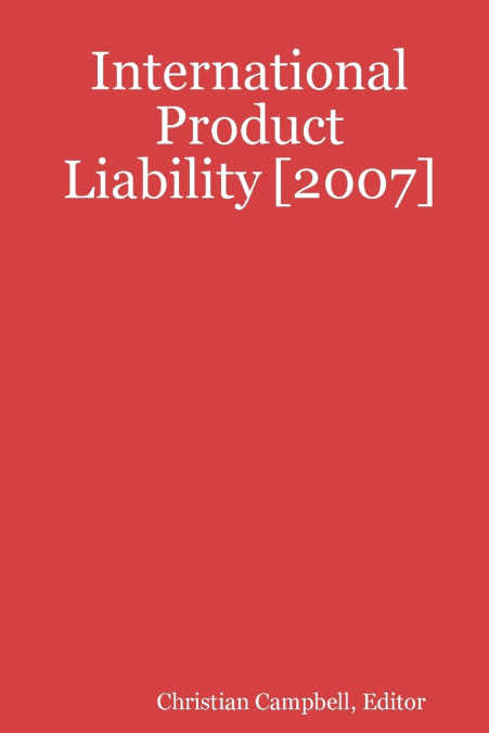 International Product Liability [2007]