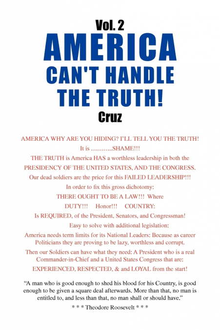Vol. 2 AMERICA CAN’T HANDLE THE TRUTH!