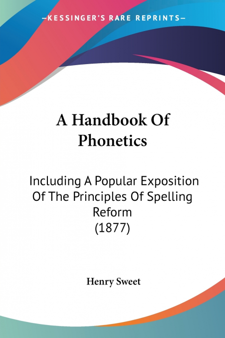 A Handbook Of Phonetics