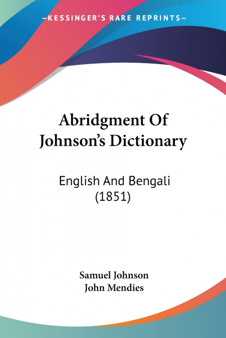 Abridgment Of Johnson’s Dictionary