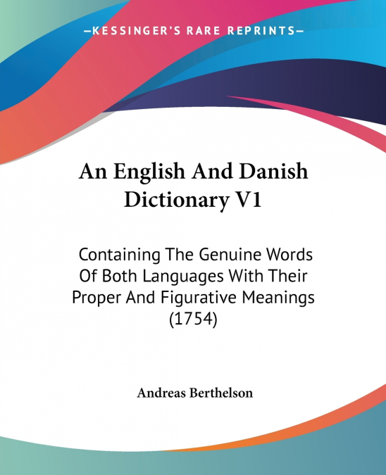 An English And Danish Dictionary V1