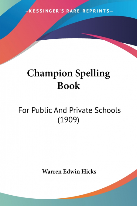 Champion Spelling Book