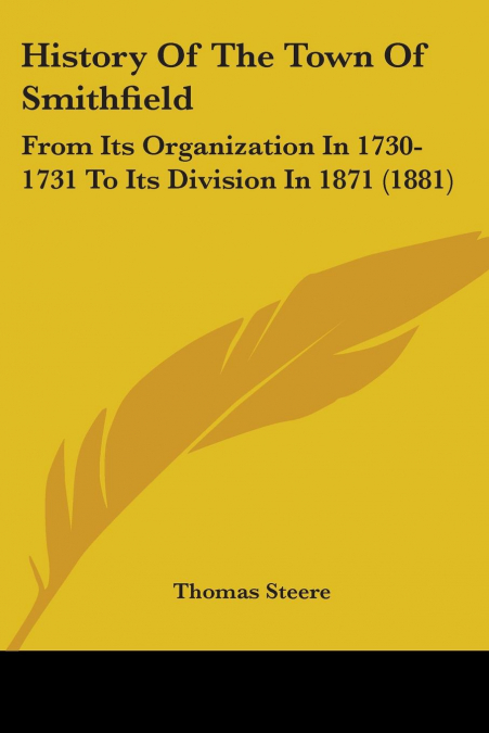 History Of The Town Of Smithfield