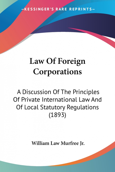 Law Of Foreign Corporations