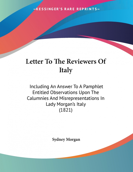 Letter To The Reviewers Of Italy