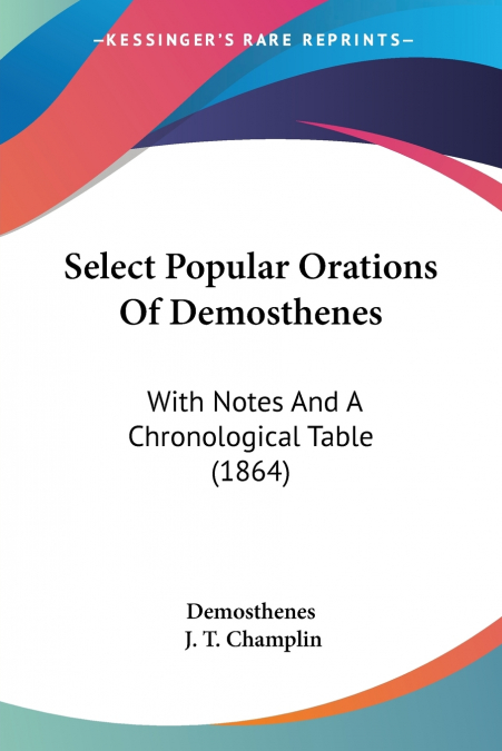 Select Popular Orations Of Demosthenes