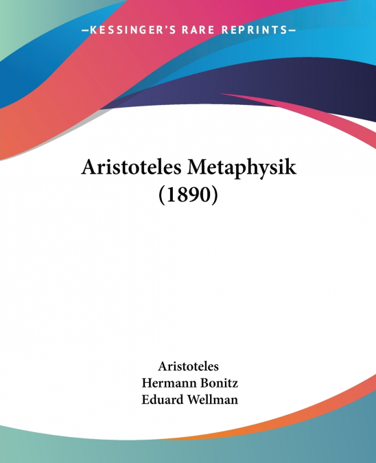 Aristoteles Metaphysik (1890)