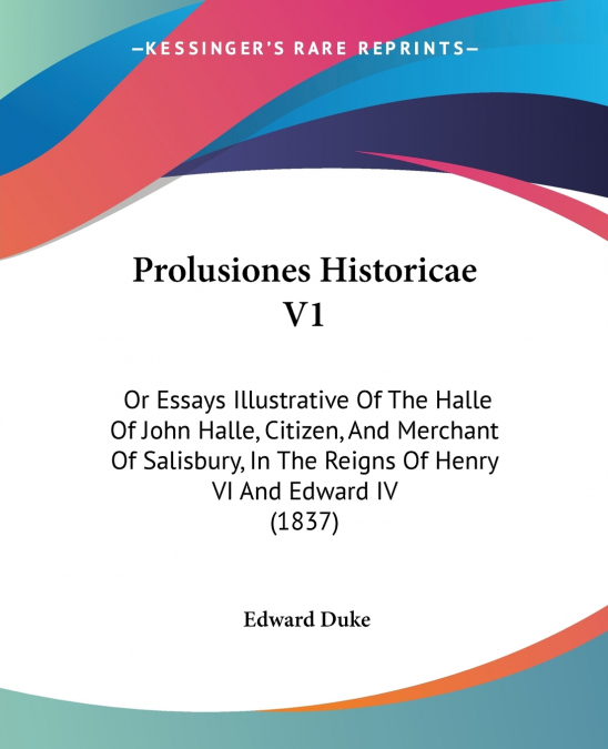 Prolusiones Historicae V1