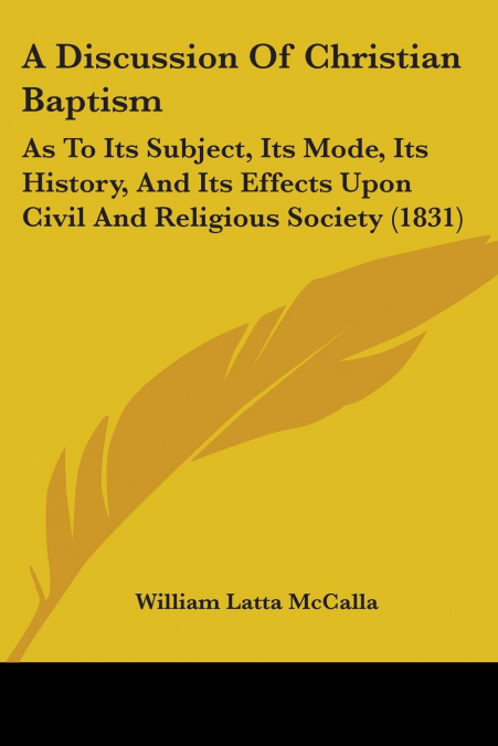 A Discussion Of Christian Baptism
