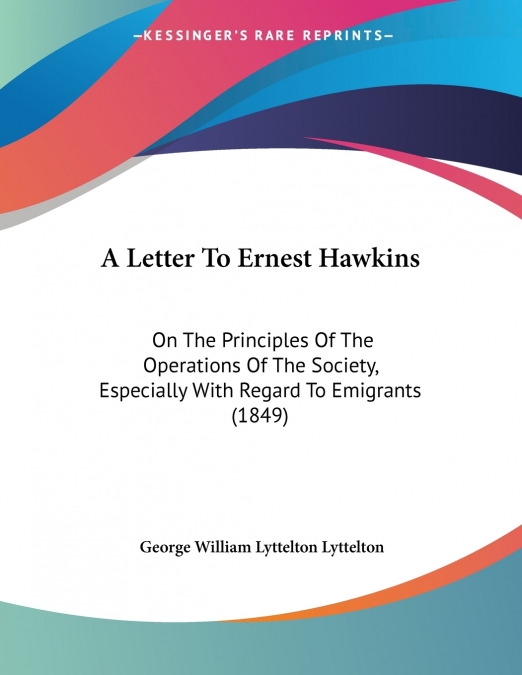 A Letter To Ernest Hawkins