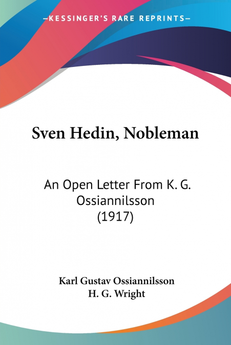 Sven Hedin, Nobleman